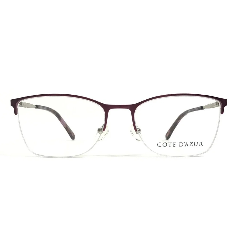 Cote D'azur Eyeglasses Frames CDA-380 C2 Purple Cat Eye Half Rim 53-17-138
